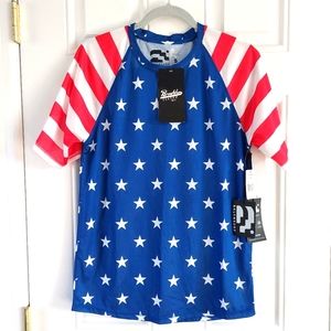 Brooklyn Surf Men's Rashguard T-shirt UVF 50+ Quick Dry Swim Top Sz Sm Clr-RWB